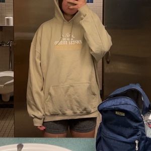 Oversized Beige Hoodie